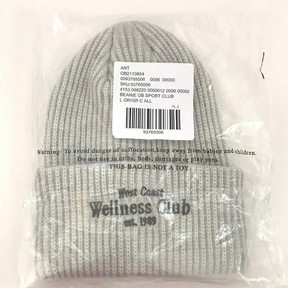 ANTHROPOLOGIE Beanie Hat Daily Practice West Coast Wellness Club Embroidered